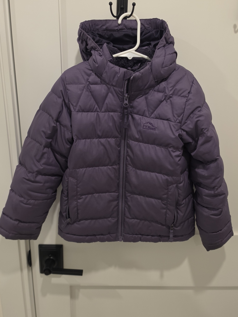 L.L. Bean Kids' Hooded Purple Puffer Jacket